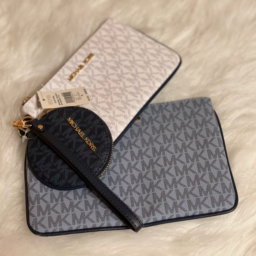 COPY - COPY - MK Trio Pouch wallet Blue color